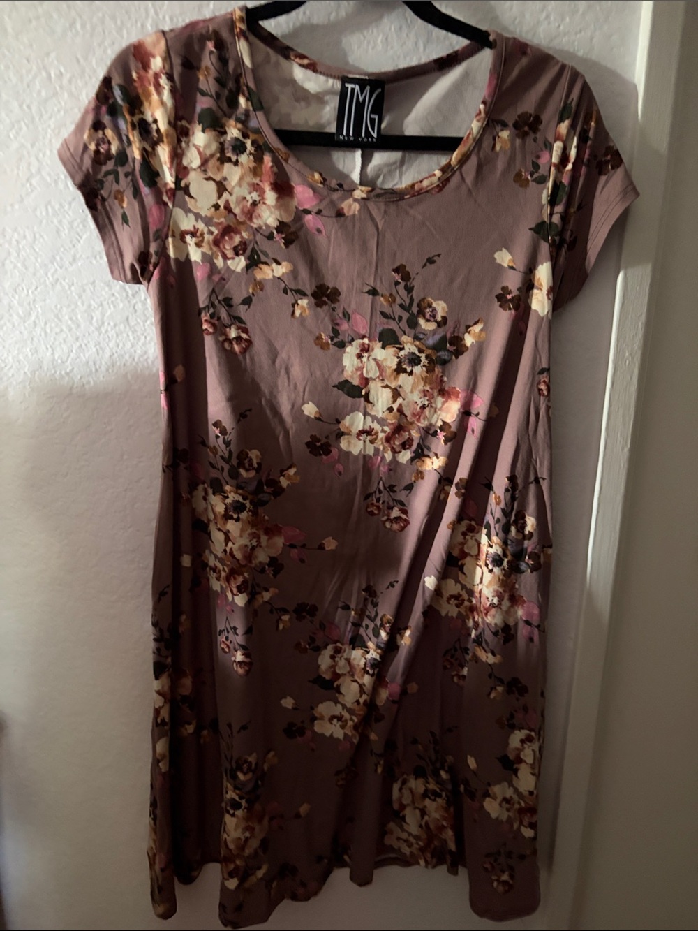 mauve floral dress
